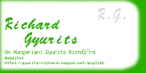 richard gyurits business card